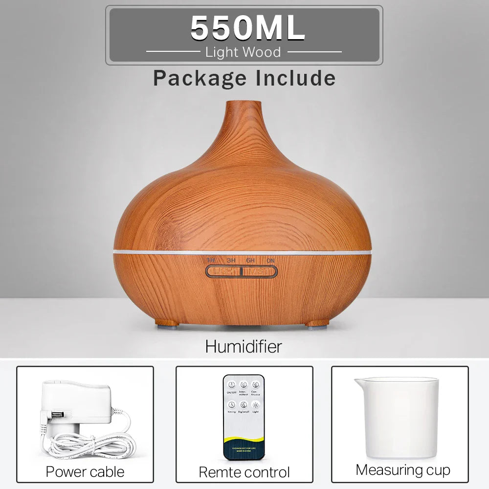 Wood Grain Aromatherapy Essential Oil Diffuser