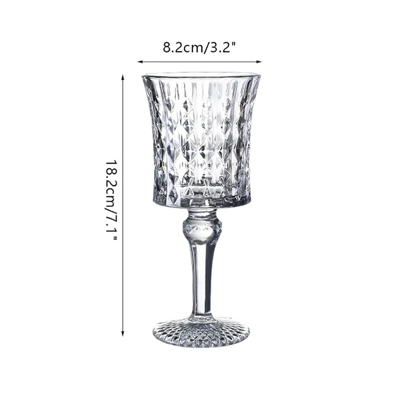 Engraved Embossed Glass Goblet for Wine and Champagne