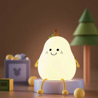 Pear Shaped Silicone Night Light for Kids USB Rechargeable