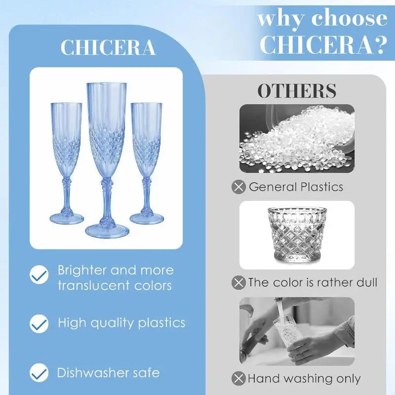 Crystal High-Stem Champagne Goblet Set for Parties