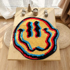 Trippy Smiling Rug Unique Tufted Design