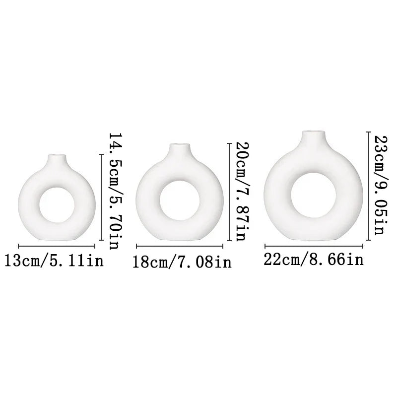 Nordic White Plastic Flower Vase for Home Decor