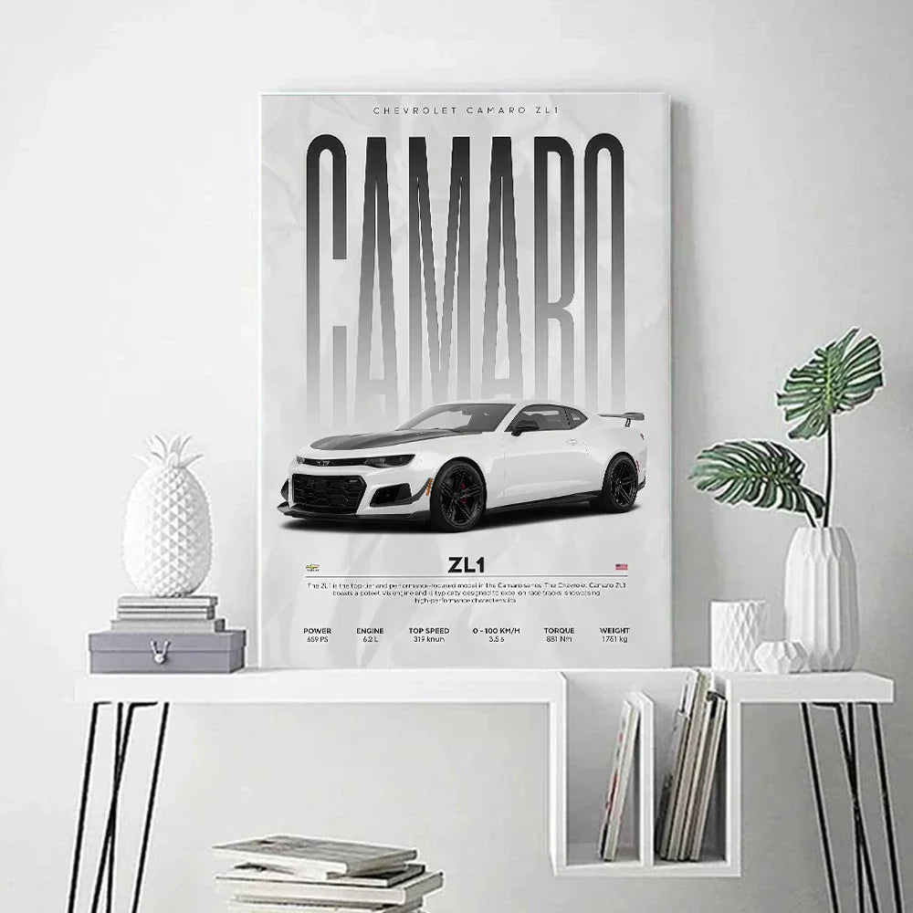 W16 750S Canvas Painting Sports Car Wall Art