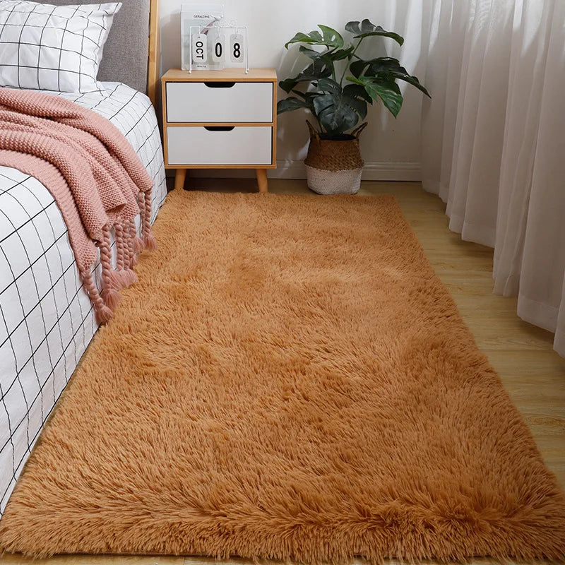 Solid Color Polyester Bedside Blanket for Girls