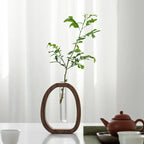 Walnut Wood Flower Stand Mini Water-Cultured Vase