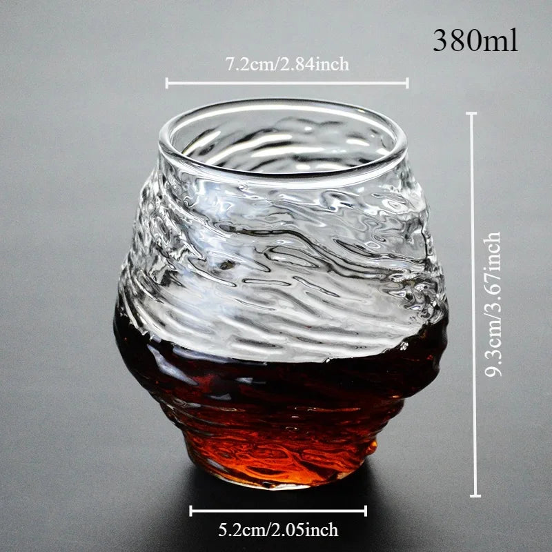 3D Mountain Whiskey Glass in Wooden Gift Box