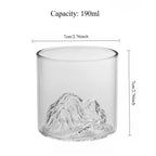 3D Mountain Whiskey Glass in Wooden Gift Box