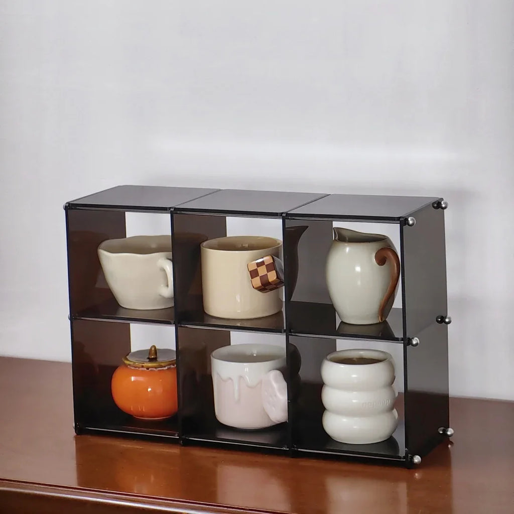 Acrylic Tea Set Storage Rack for Kitchen Countertops