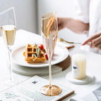 Lujing Crystal Champagne Flutes Long Stem Glasses