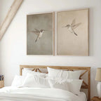 Retro Hummingbird Canvas Prints for Home Decor