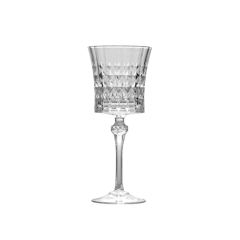 Engraved Embossed Glass Goblet for Wine and Champagne