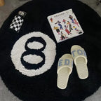 VIKAMA Halloween Eight-Ball Round Decorative Rug