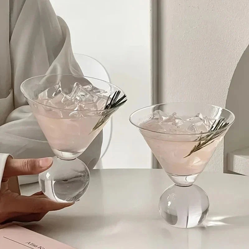 KEMORELA 260ML Beaded Cocktail Glass for Parties
