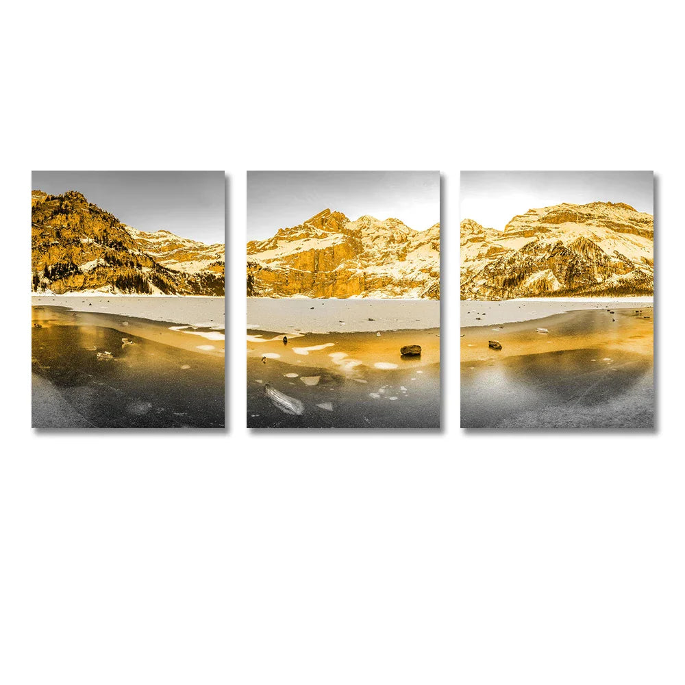 Frameless Canvas Paintings Sunset Sea Beach Art