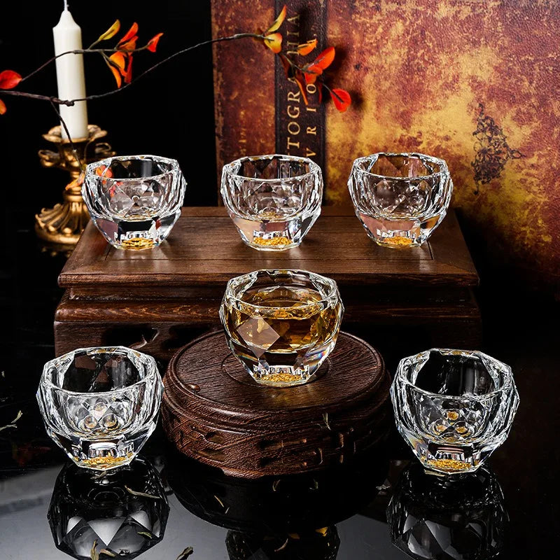 50ML Double-bottom Crystal Wine Glass for Whiskey and Espresso