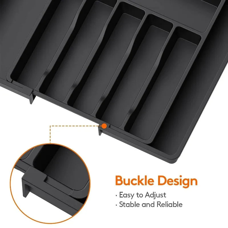 Adjustable Plastic Tableware Organizer for Utensils