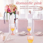 Pink Embossed Wine Glass Set - 12 Piece 8 oz Goblets