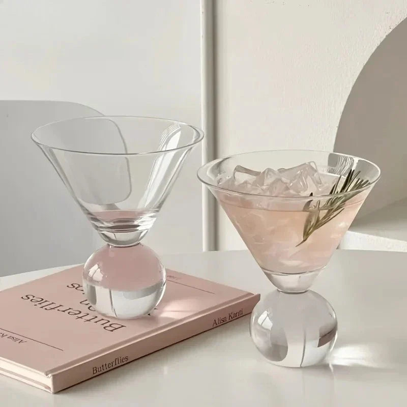 KEMORELA 260ML Beaded Cocktail Glass for Parties