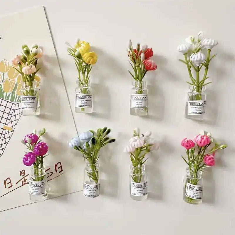 Glow in The Dark Flower Vase Magnets for Kitchen Decor