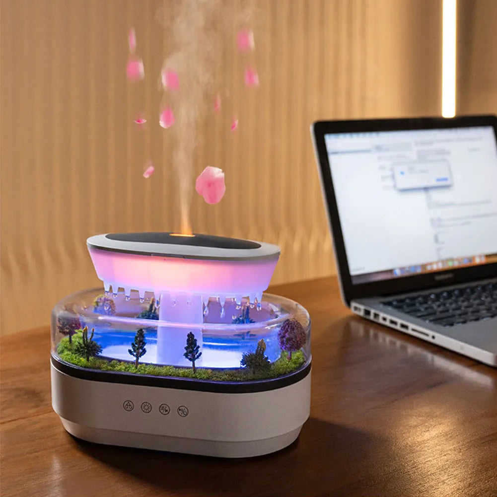 Cloud Rain Humidifier with 7 Colors and Essential Oils