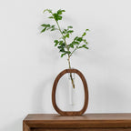 Walnut Wood Flower Stand Mini Water-Cultured Vase