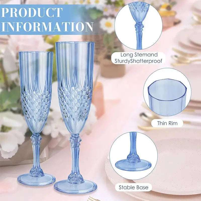 Crystal High-Stem Champagne Goblet Set for Parties