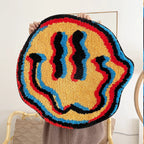 Trippy Smiling Rug Unique Tufted Design
