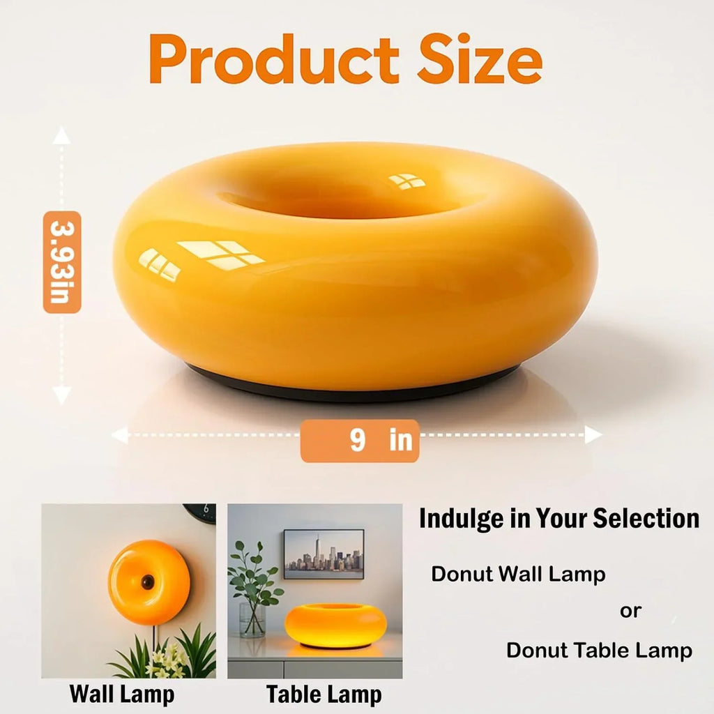 Doughnut LED Night Lamp with Touch Control and Warm Light