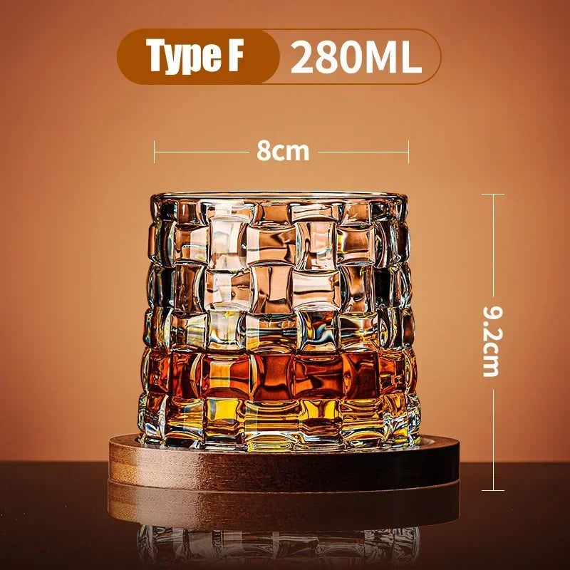 Crystal Whiskey Tumbler Glass for Home Bar Use