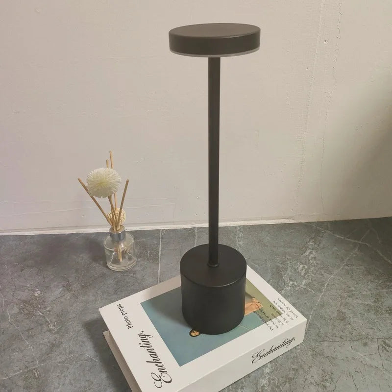 Black Metal LED Table Lamp with Touch Control