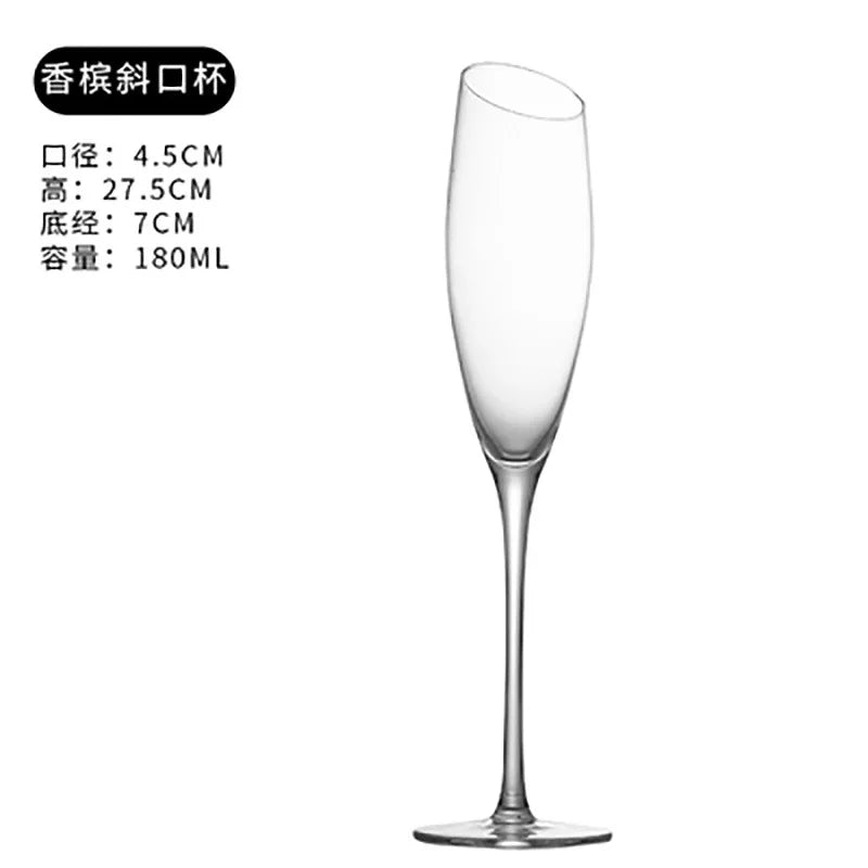 Lujing Crystal Champagne Flutes Long Stem Glasses