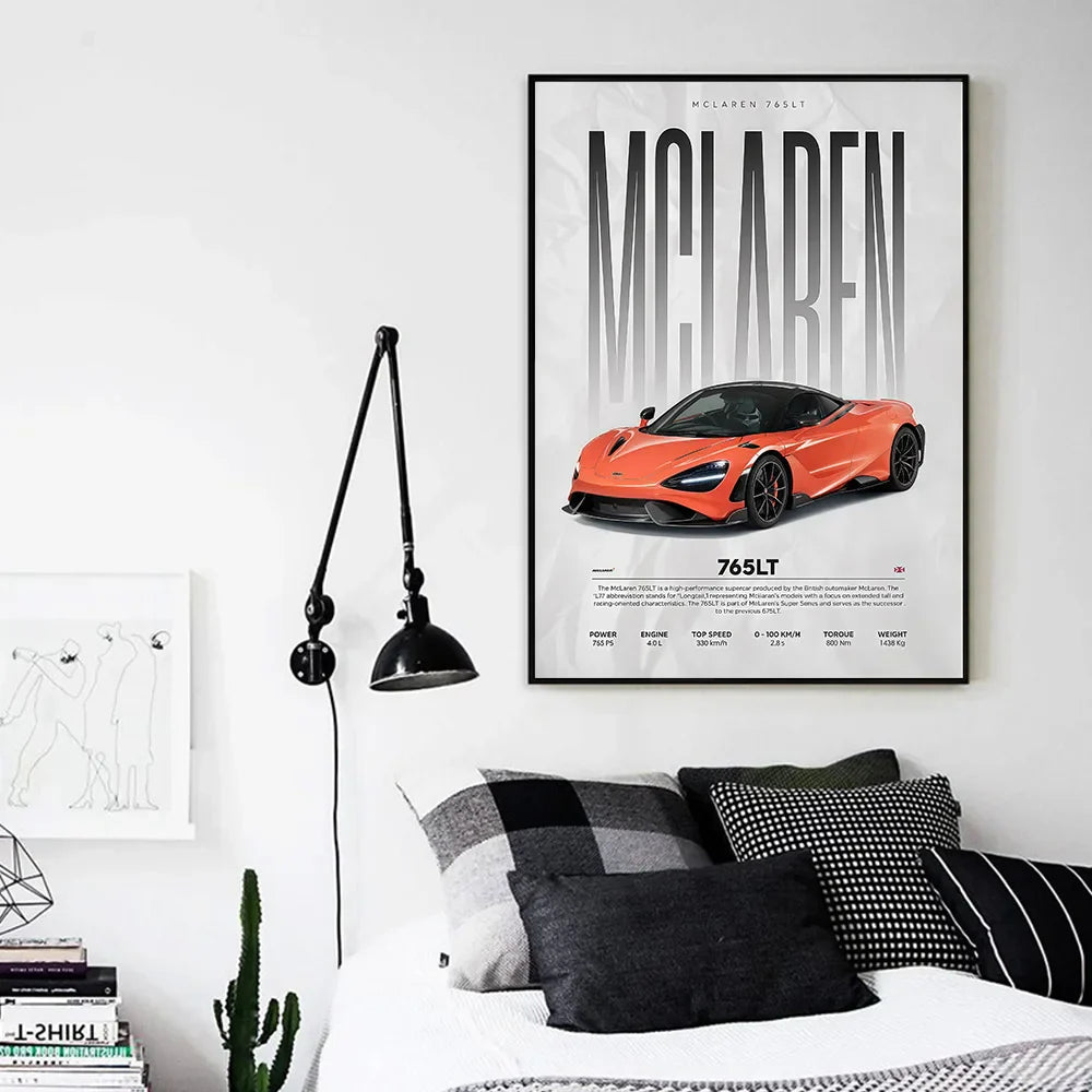W16 750S Canvas Painting Sports Car Wall Art