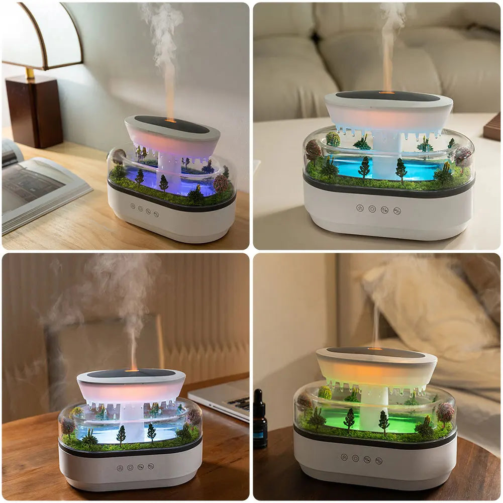 Cloud Rain Humidifier with 7 Colors and Essential Oils