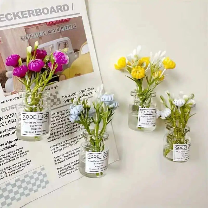 Glow in The Dark Flower Vase Magnets for Kitchen Decor