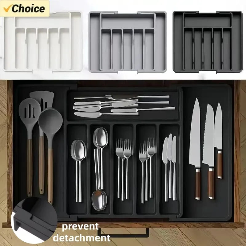 Adjustable Plastic Tableware Organizer for Utensils