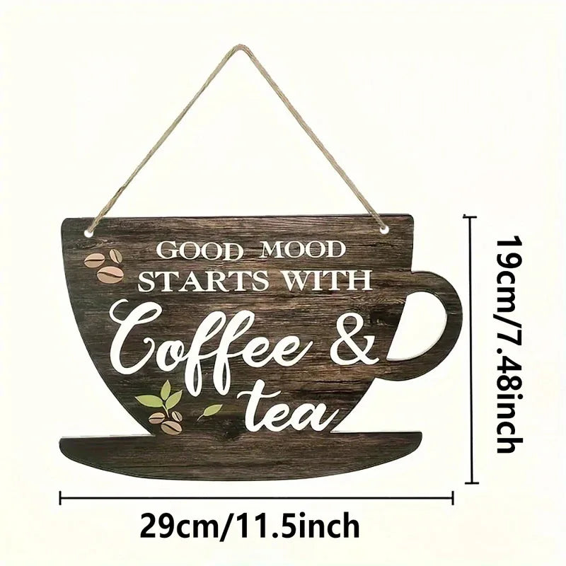Rustic Wooden Coffee and Tea Signs for Farmhouse Decor
