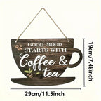 Rustic Wooden Coffee and Tea Signs for Farmhouse Decor