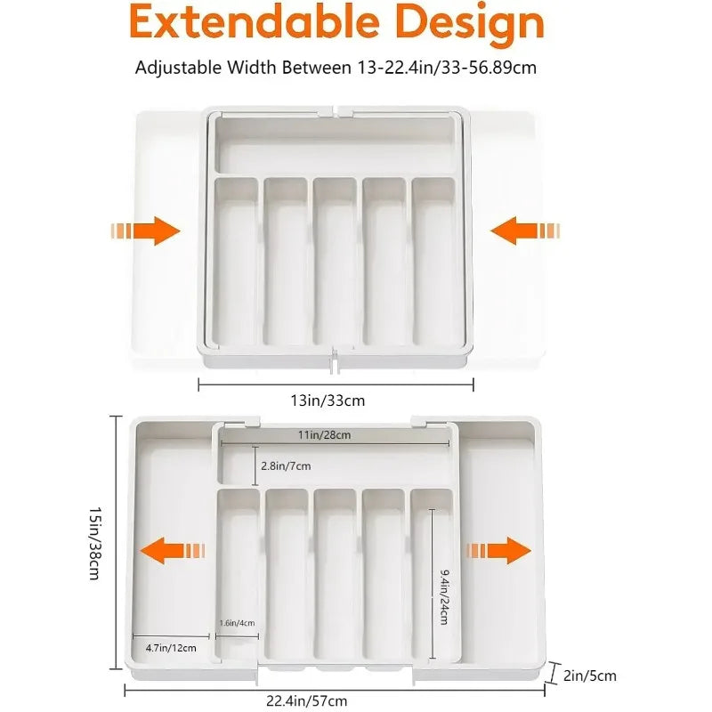 Adjustable Plastic Tableware Organizer for Utensils