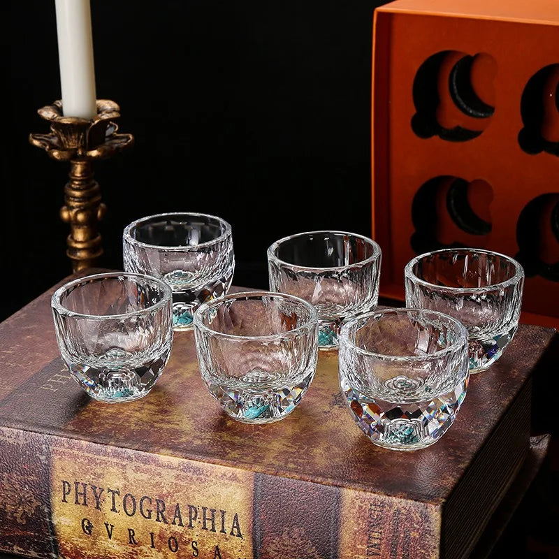 50ML Double-bottom Crystal Wine Glass for Whiskey and Espresso