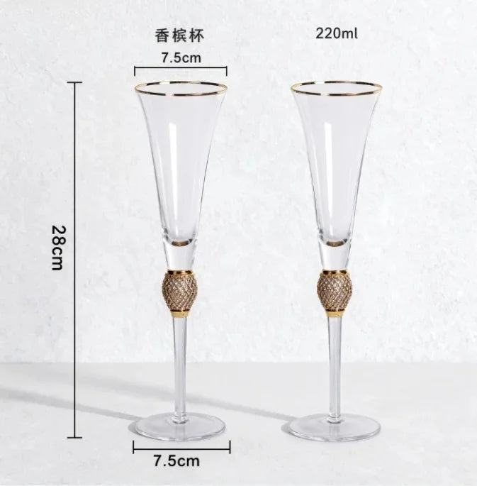 Crystal Red Wine Glass Set for Parties - 2pcs