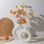 Nordic White Plastic Flower Vase for Home Decor