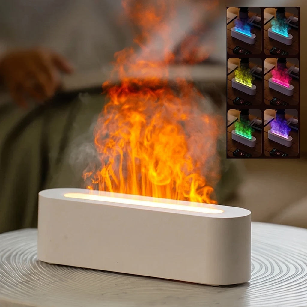 Essential Oil Diffuser with Flame Effect and Night Light